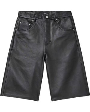 Purple Brand Leather Bermuda Shorts - Gray