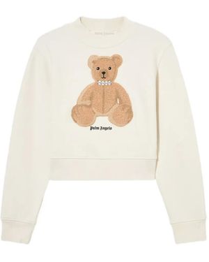 Palm Angels Bear Fitted Sweatshirt - White