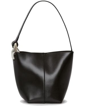 JW Anderson Small Corner Leather Bucket Bag - Black