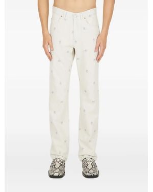 Martine Rose Floral-embroidered Jeans - ホワイト