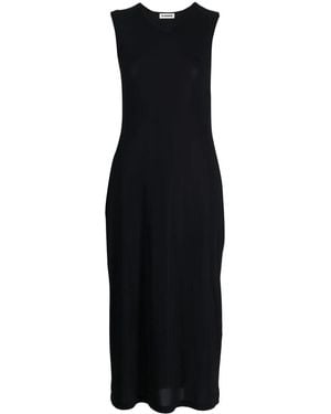 Jil Sander Round Neck Sleeveless Maxi Dress - Black