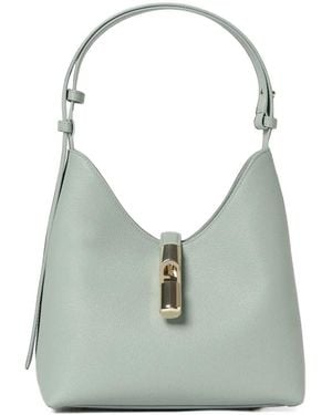Furla Sac Porté Épaule À Fini Grainé - Bleu