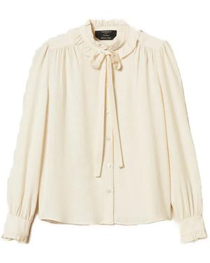 Twinset Chemise En Soie Mélangée - Natural