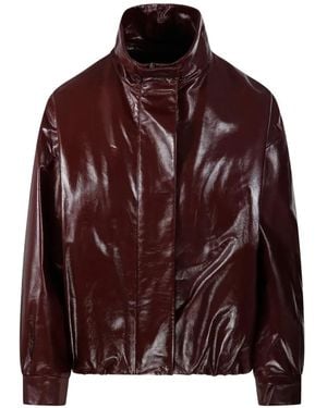 Salvatore Santoro High-Neck Elasticated-Hem Jacket - Brown