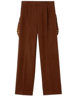 Burberry Pleated Wide-Leg Trousers - Brown