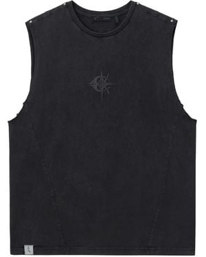 FIVE CM Round-Neck Sleeveless Top - Black