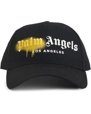 Palm Angels Logo-Print Baseball Cap - Black