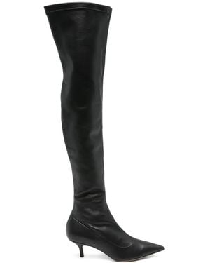 P.A.R.O.S.H. Kniehohe Stiefel mit spitzer Kappe 60mm - Schwarz