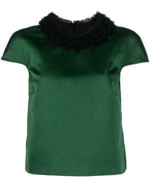 Viktor & Rolf Ruffled-collar Short-sleeved Blouse - Green