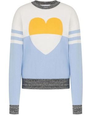 Moschino Heart-motif Crew-neck Sweater - Blue