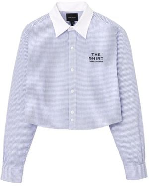 Marc Jacobs Gingham Check Cropped Shirt - Blue