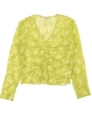 Opening Ceremony Crinkle-Effect Long-Sleeve Blouse - Yellow