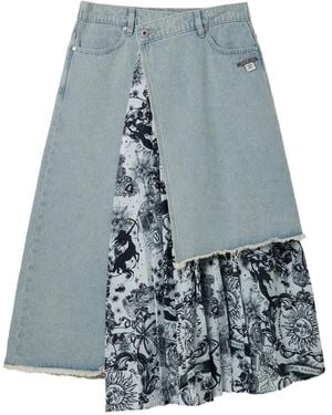 Musium Div. Asymmetric Denim Midi Skirt - Blue