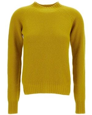 Drumohr Mock-Neck Raglan-Sleeve Sweater - Yellow