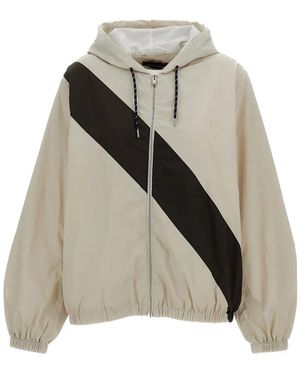 Wales Bonner Diagonal-Stripe Hooded Jacket - White