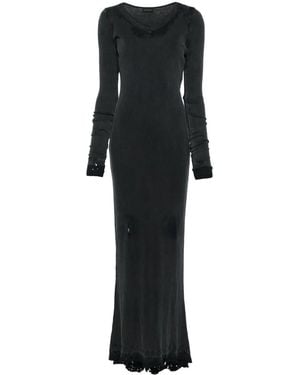 Balenciaga Distressed Maxi Dress - Black
