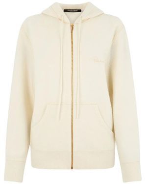 Roberto Cavalli Zip-Up Hooded Sweatshirt - Natural