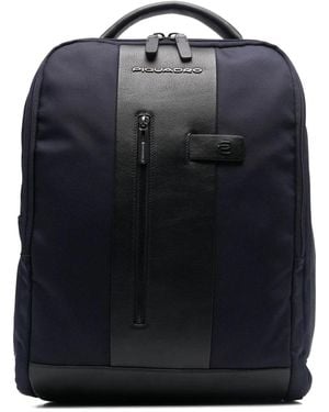 Piquadro ロゴパッチ バックパック - ブラック