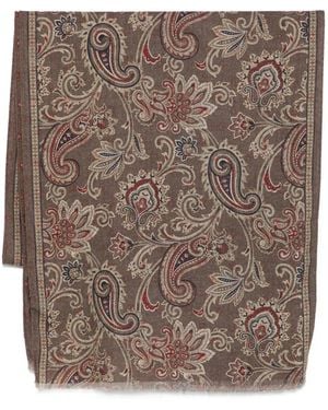 Dell'Oglio Paisley-Print Fringed Scarf - Brown