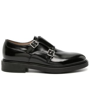 Gianvito Rossi Scott バックル レザーシューズ - ブラック