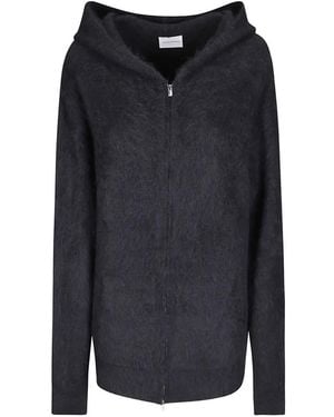 7 For All Mankind Fuzzy Zip-Up Hoodie - Black