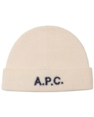 A.P.C. Logo-Jacquard Hat - Natural