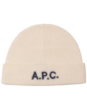 A.P.C. Hut mit Logo-Jacquard - Natur