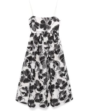 Stine Goya Anemone-Jacquard Voluminous Midi Dress - White