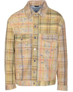 Fendi Ff Patchwork Jeans Jacket - Natural