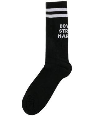Dover Street Market Logo-Print Striped Socks - Black