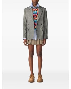 Monse Deconstructed-Lapel Double-Breasted Jacket - Grey