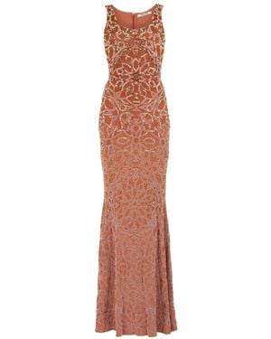 Roberto Cavalli Bead-Embellished Sequin-Embellished Dress - White