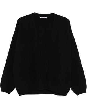 Liska Balloon-Sleeve Cardigan - Black