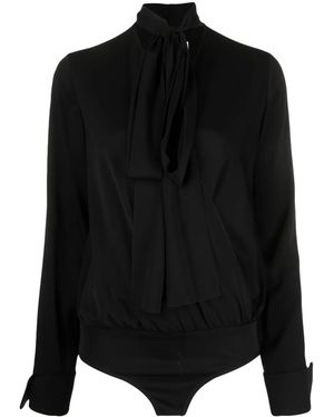 Sportmax Bow-Detail Bodysuit - Black