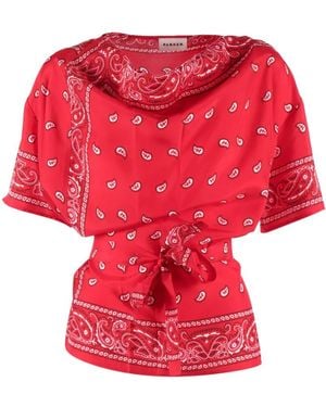 P.A.R.O.S.H. Bandana-Print Tie Blouse - Red