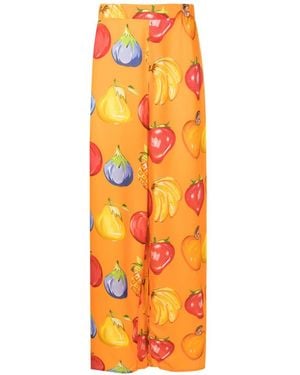 Amir Slama Fruit-Print Straight Trousers - Orange