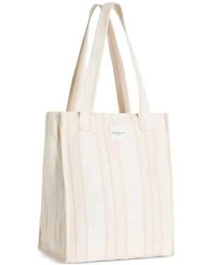 Seafolly Aurora Striped Tote Bag - White