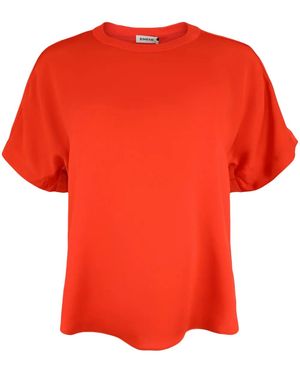 Jonathan Simkhai Addy Knit-Panel T-Shirt - Red