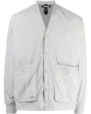 Spoonyard Logo-Appliqué V-Neck Jacket - Grey