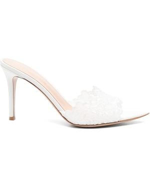 Gianvito Rossi Yvonne Mules 95Mm - Weiß