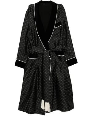 Tom Ford Polka Dot-Print Robe - Black