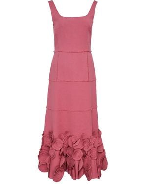 Alexis Rose-Embellished Tiered Dress - Pink