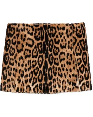 P.A.R.O.S.H. Leopard-Print Mini Skirt - Metallic