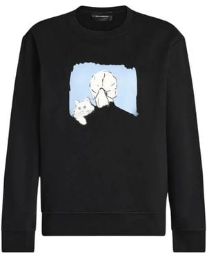 KARL LAGERFELD Pullover Mit Grafischem Print - Schwarz