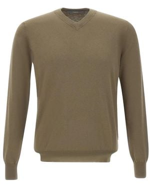 People Of Shibuya Semi Brighton V-Neck Jumper - Green