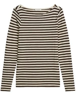 Marc O' Polo T-Shirt Rayé À Manches Longues - Black