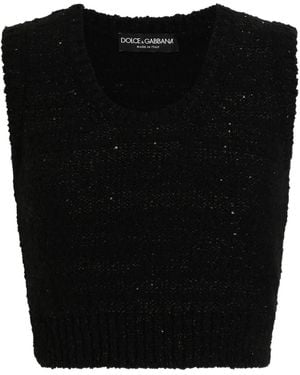 Dolce & Gabbana スパンコール タンクトップ - ブラック