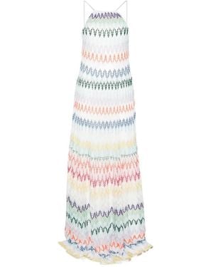 Missoni Maxi Striped Sleeveless Dress - White