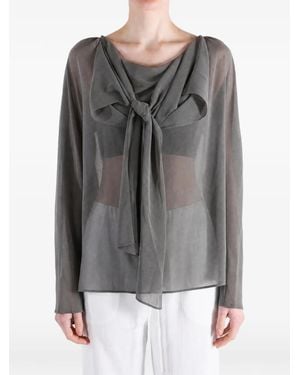 Amomento Blusa Con Detalle De Lazo - Gris