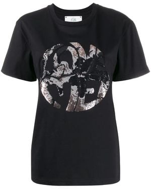 Alberta Ferretti Love Me Sequins T-Shirt - Black